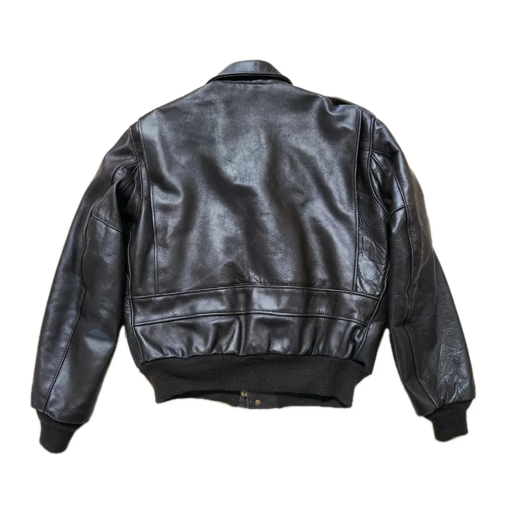 VTG Late ’70s Schott I.S. 674.M.S Heavyweight Leather Flight Jacket  Size 44 - Picture 15 of 16